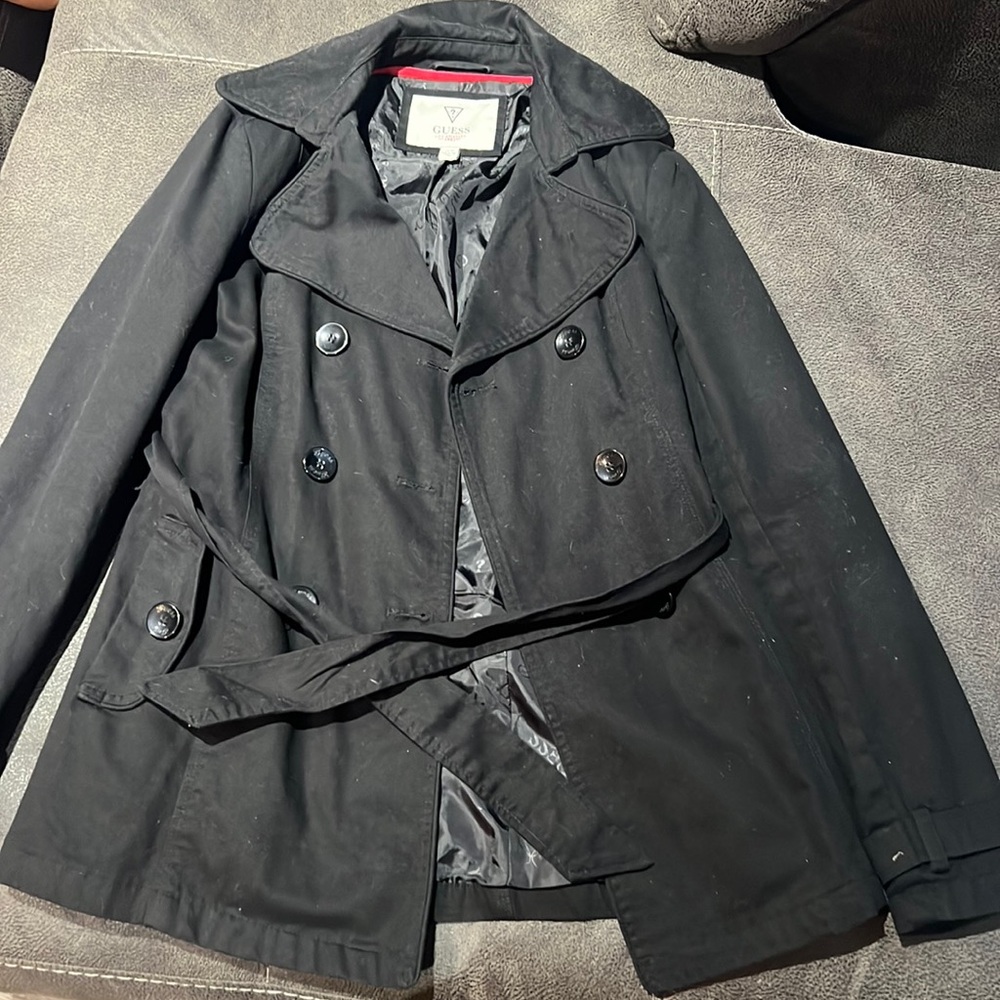 Black guess trench coat